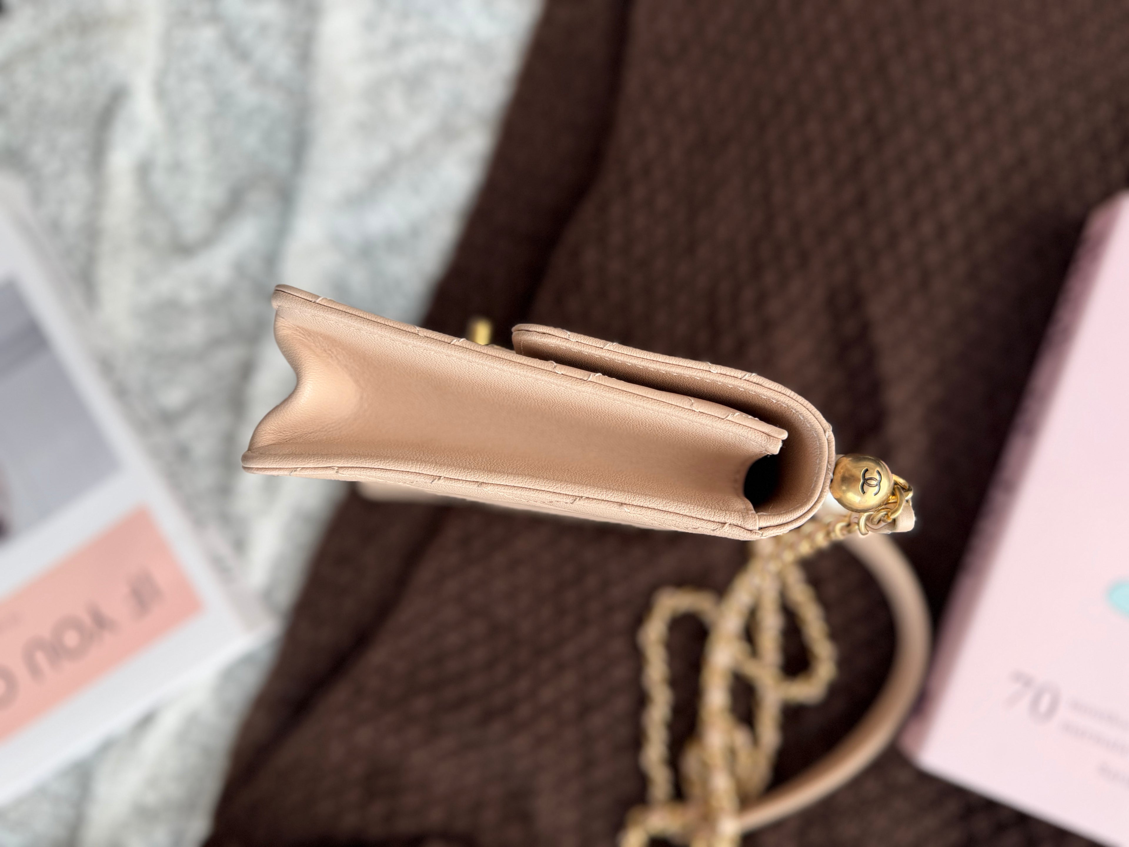 Chanel Milk Tea Pearl Shoulder & Crossbody Bag