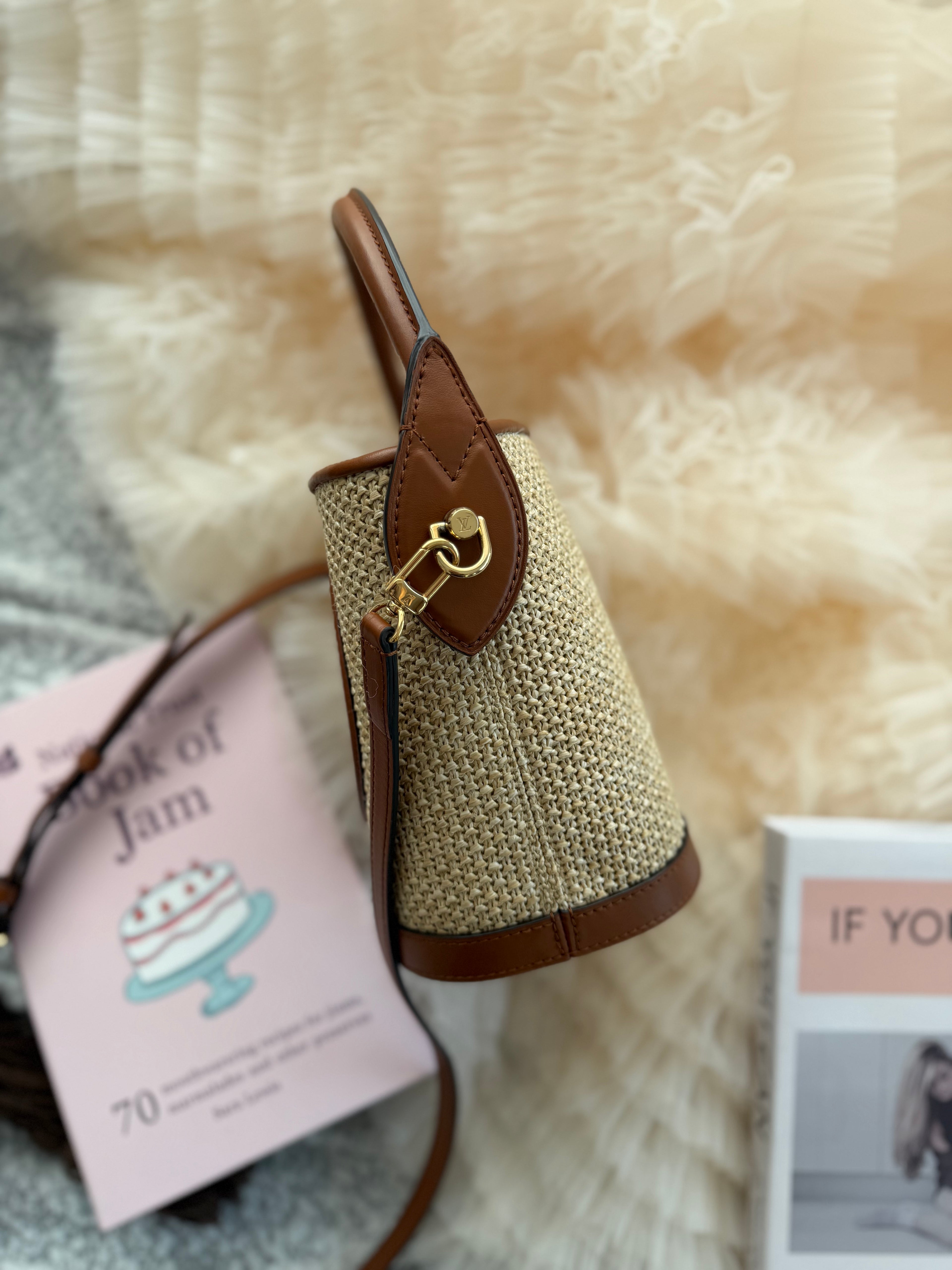 Louis Vuitton City Resort Straw bucket bag with shoulder & crossbody straps