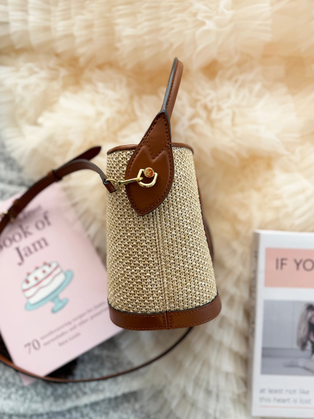 Louis Vuitton City Resort Straw bucket bag with shoulder & crossbody straps