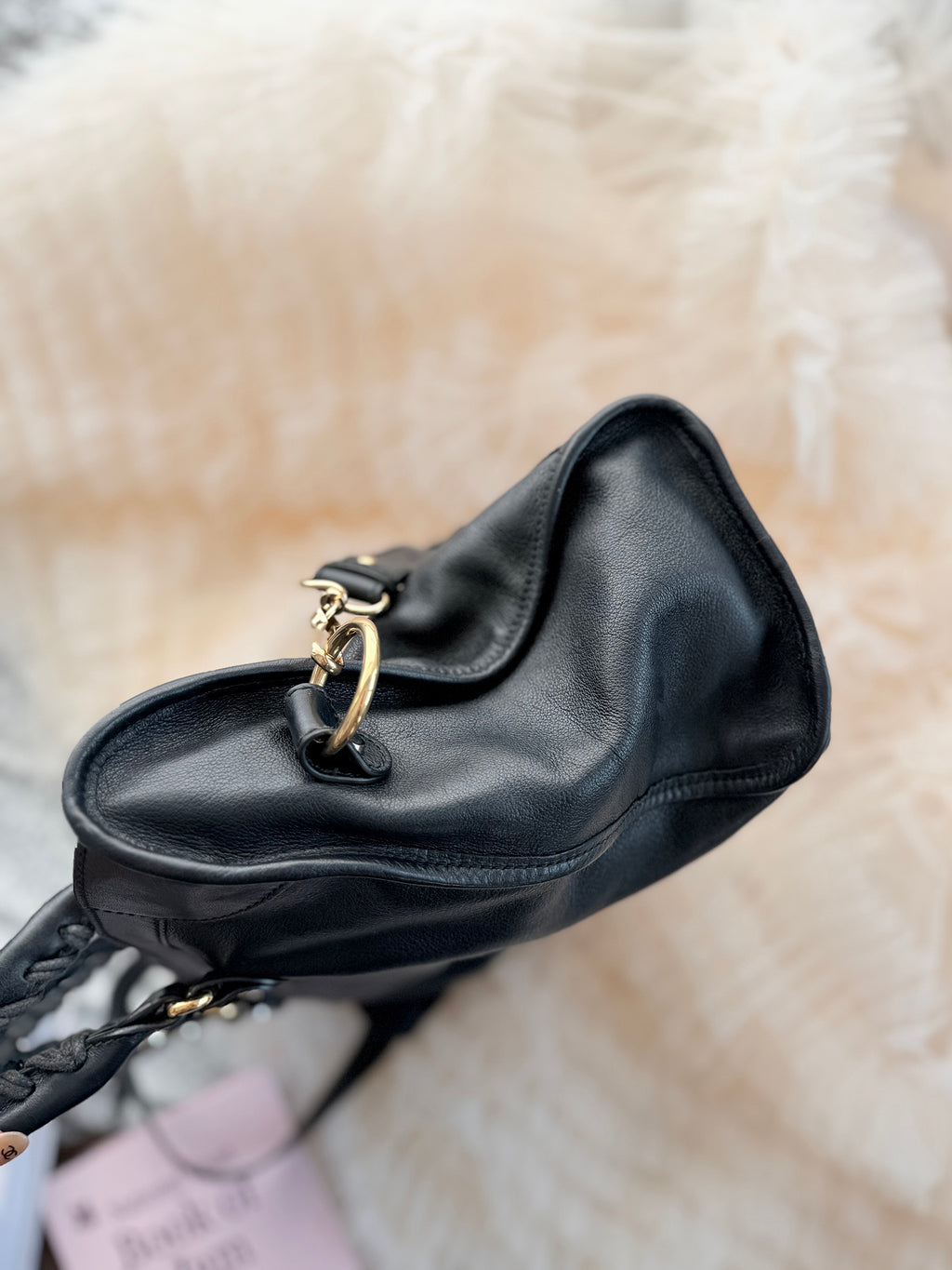 Balenciaga Medium City Bag in Black & Gold Cowhide with Shoulder Strap