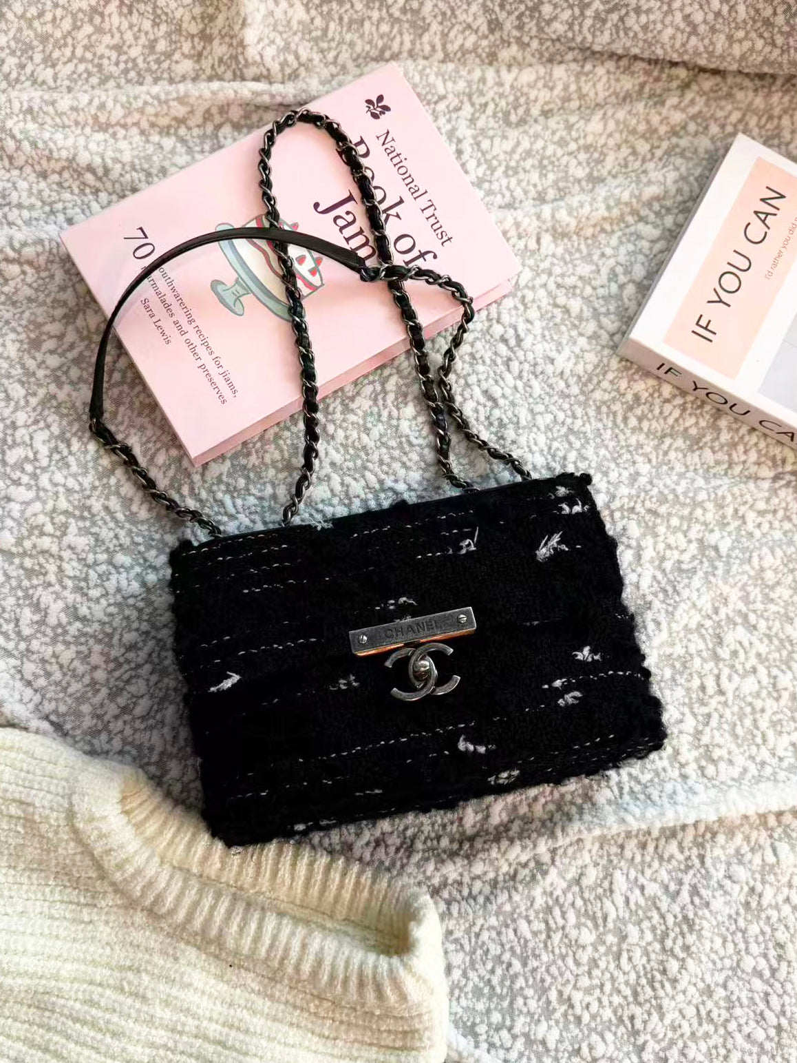 Chanel Salzburg Collection Wool Flap Chain Bag