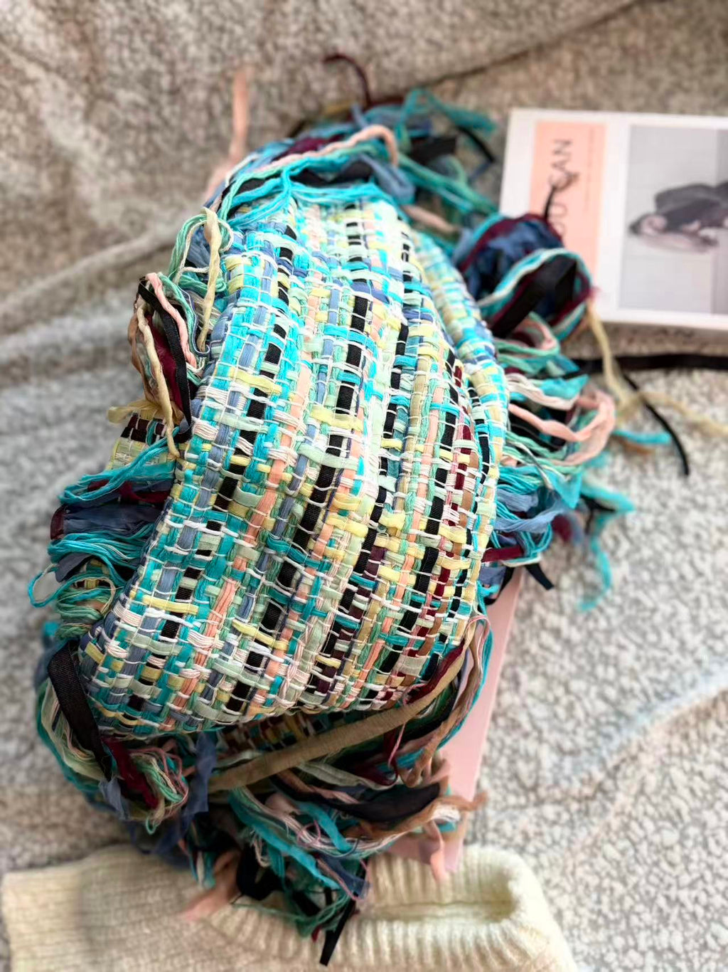 Chanel colorful runway-style tassel shoulder bag