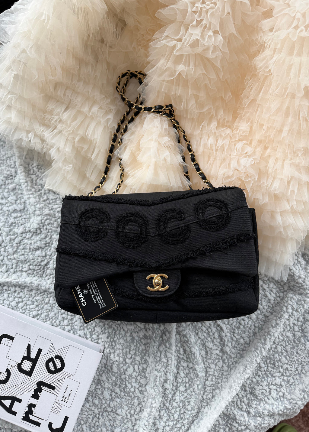 Chanel Black Denim Jumbo Shoulder Bag (Runway Edition)