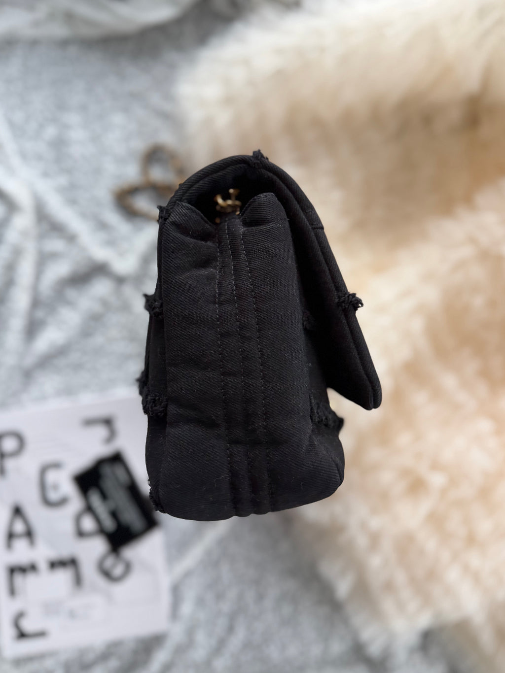 Chanel Black Denim Jumbo Shoulder Bag (Runway Edition)