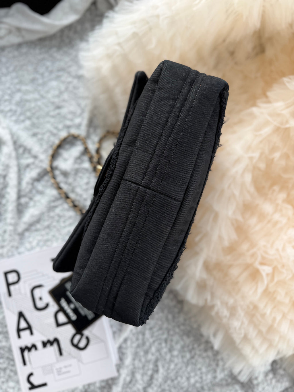 Chanel Black Denim Jumbo Shoulder Bag (Runway Edition)