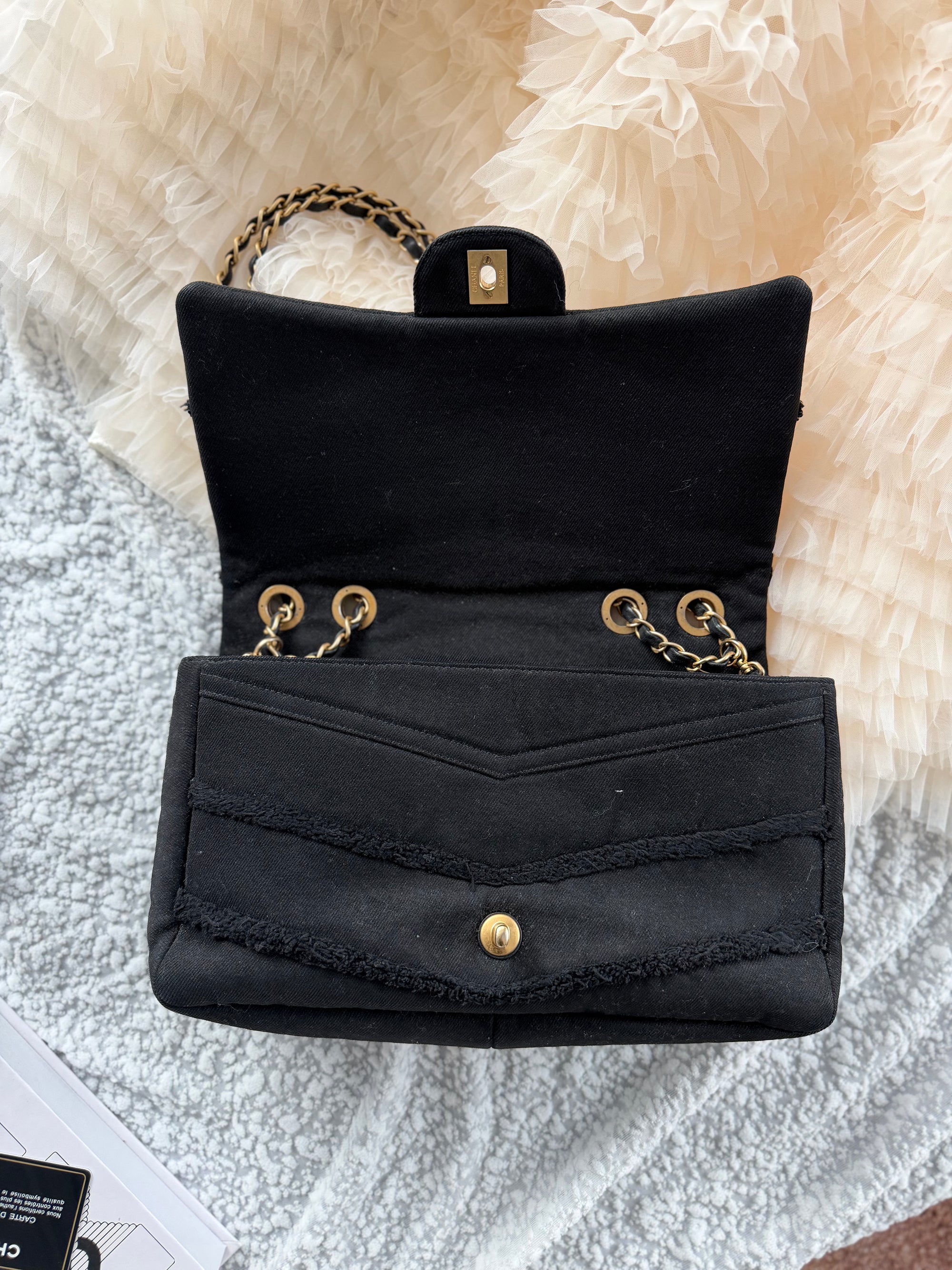Chanel Black Denim Jumbo Shoulder Bag (Runway Edition)