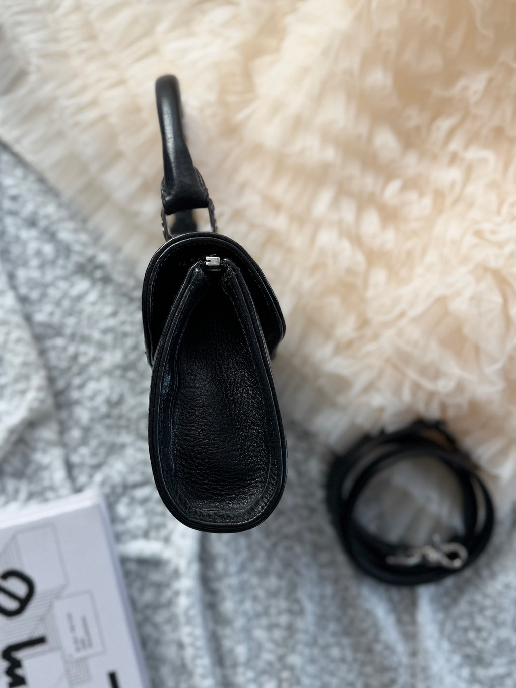 Chrome Hearts Silver cross-embellished black shoulder kelly bag