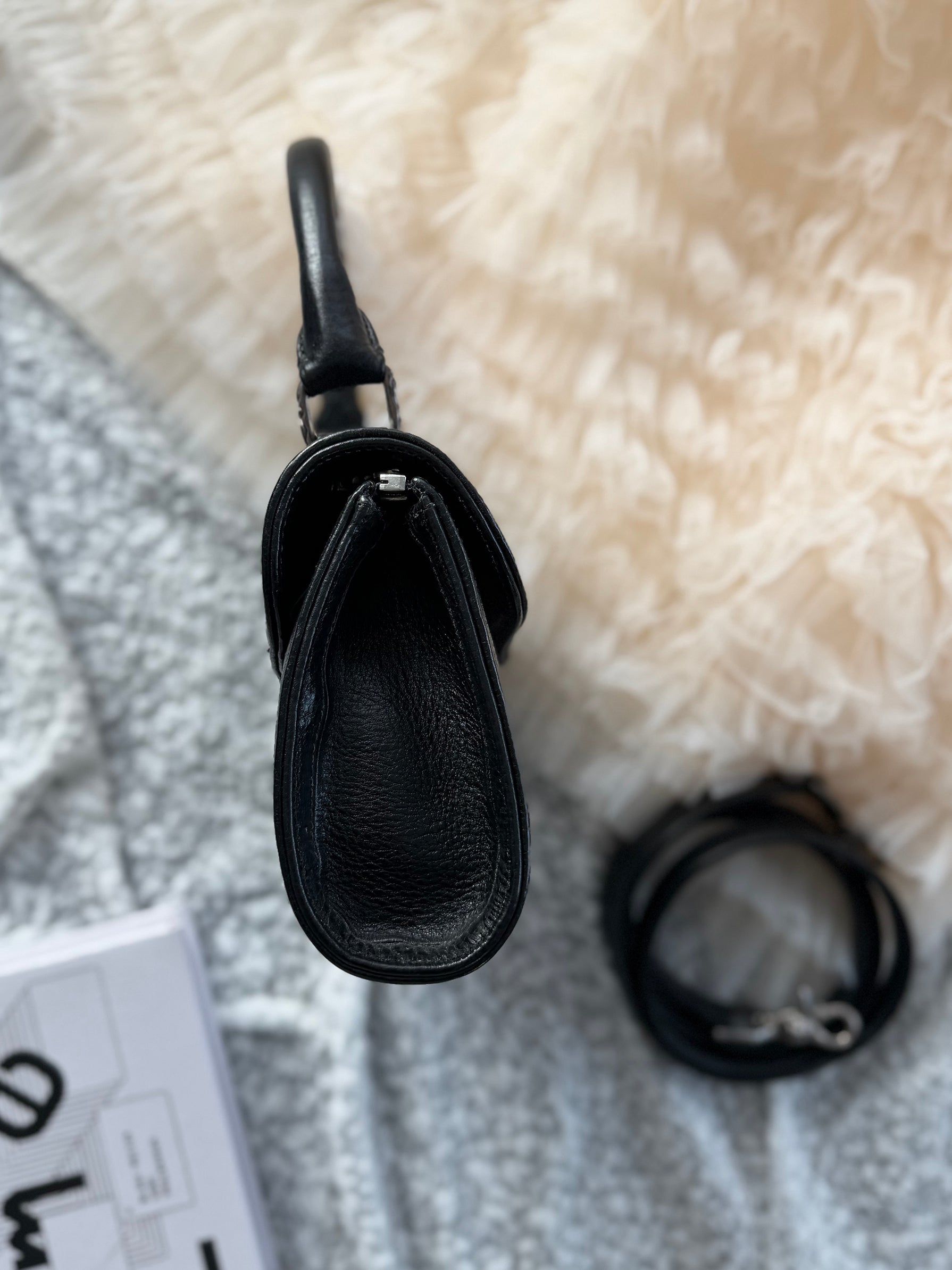 Chrome Hearts Silver cross-embellished black shoulder kelly bag