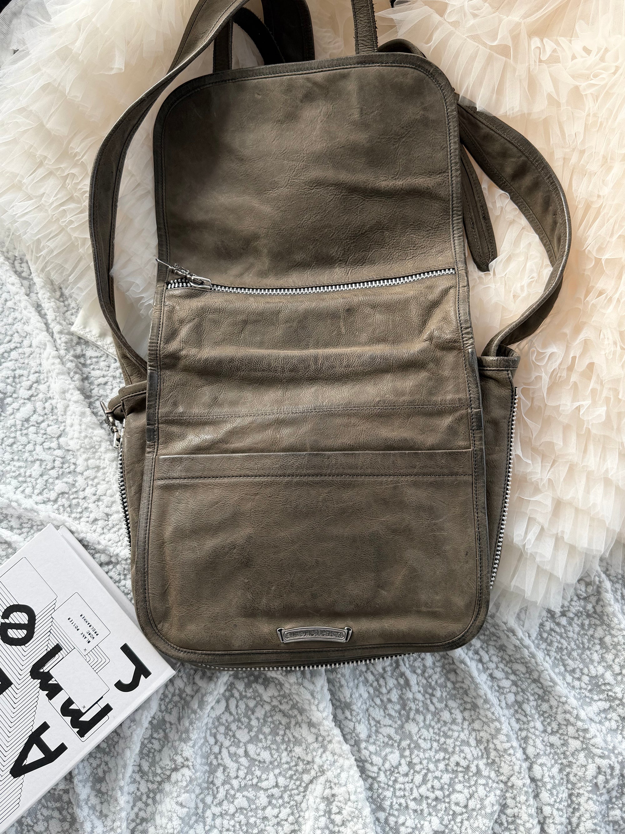 Chrome Hearts Distressed Vintage Messenger Bag (Shoulder & Crossbody)