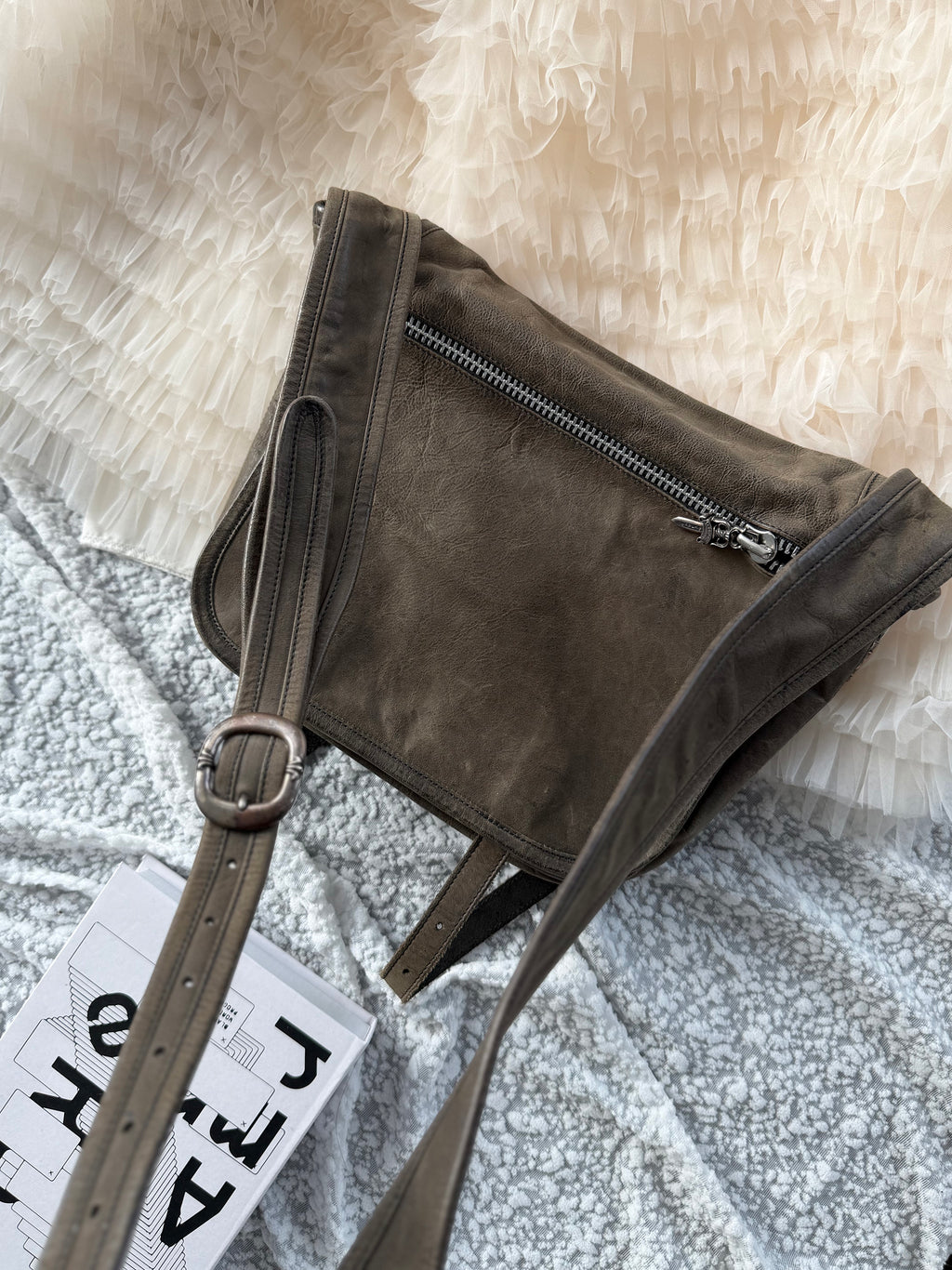 Chrome Hearts Distressed Vintage Messenger Bag (Shoulder & Crossbody)