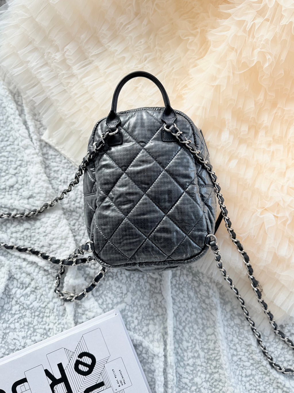 Chanel Ski Series Silver Lightweight Backpack