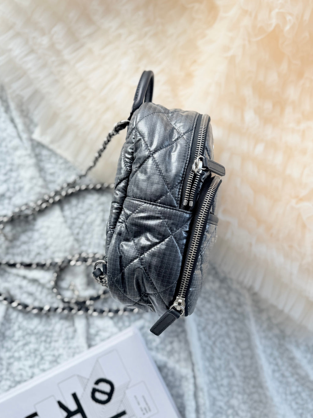 Chanel Ski Series Silver Lightweight Backpack