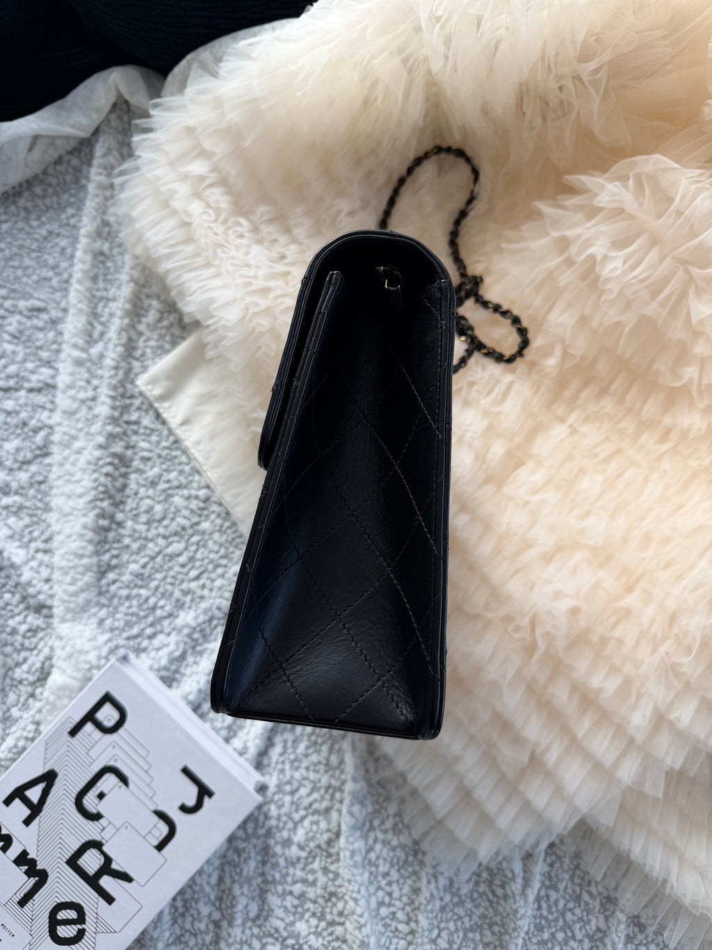 Chanel Victoria Beckham Inspired Vintage Black Leather Shoulder Bag