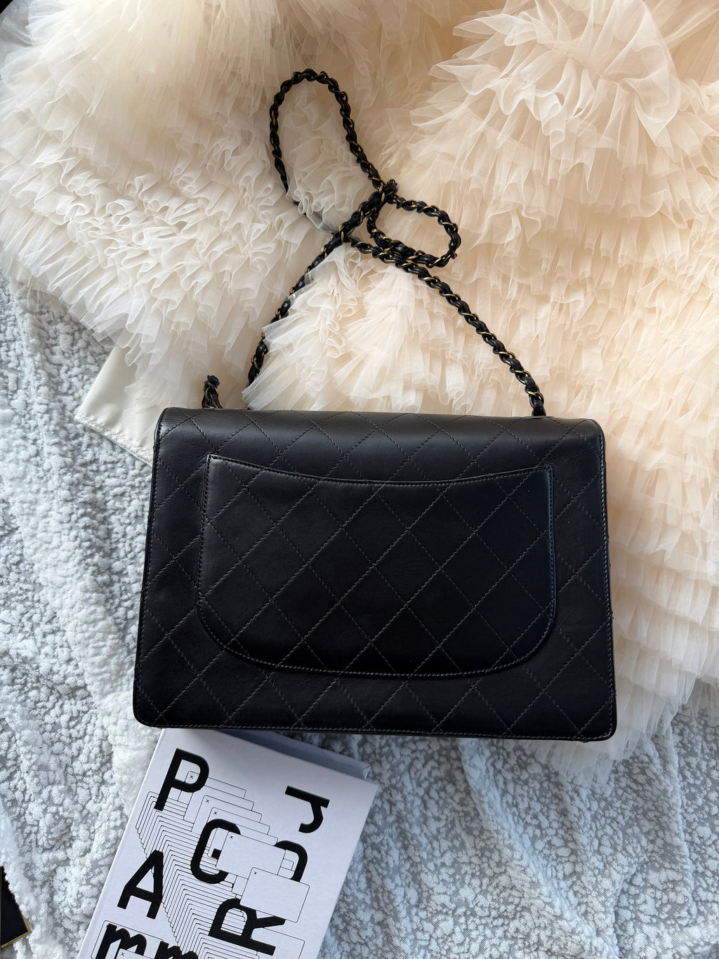 Chanel Victoria Beckham Inspired Vintage Black Leather Shoulder Bag