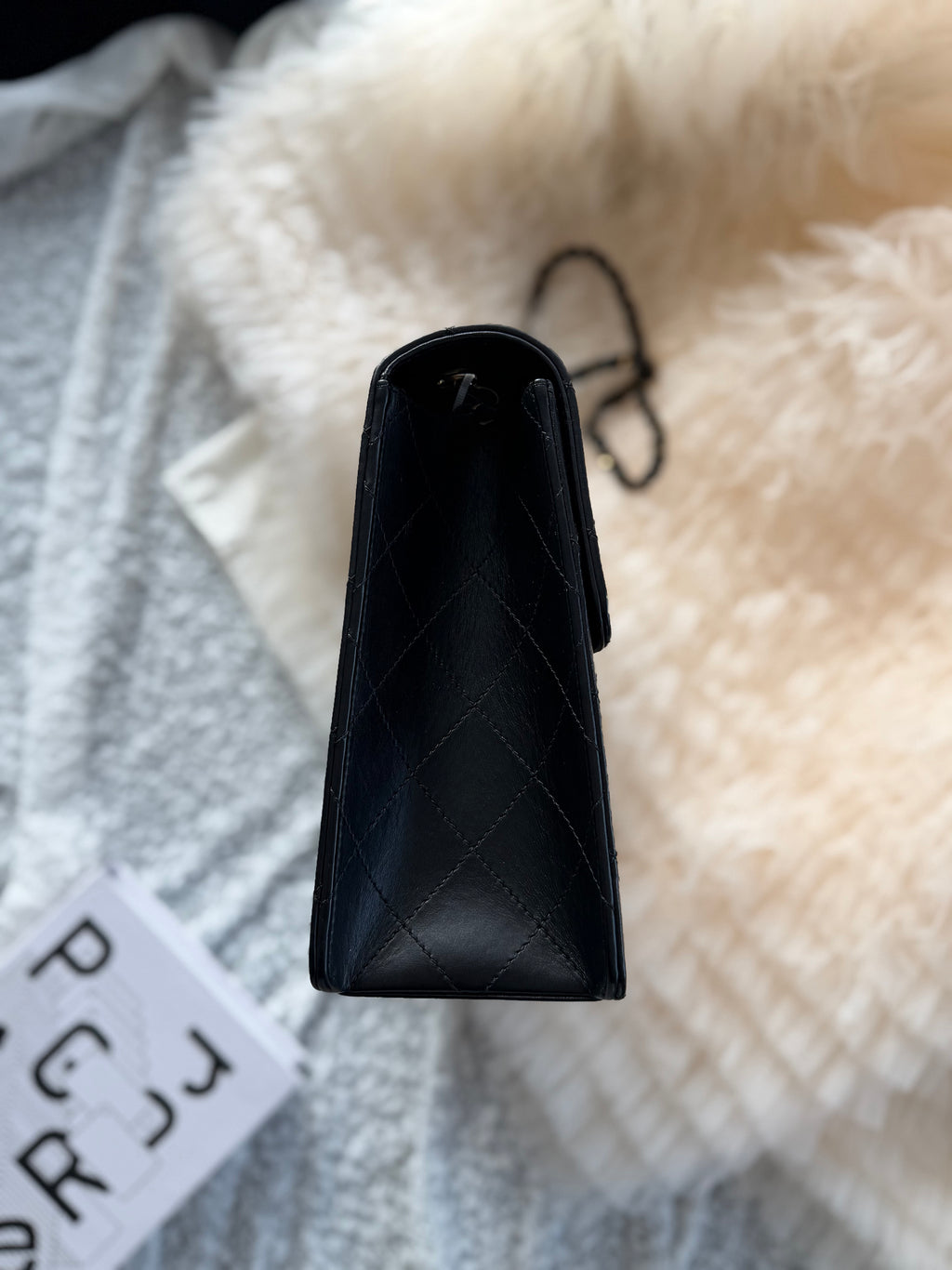 Chanel Victoria Beckham Inspired Vintage Black Leather Shoulder Bag