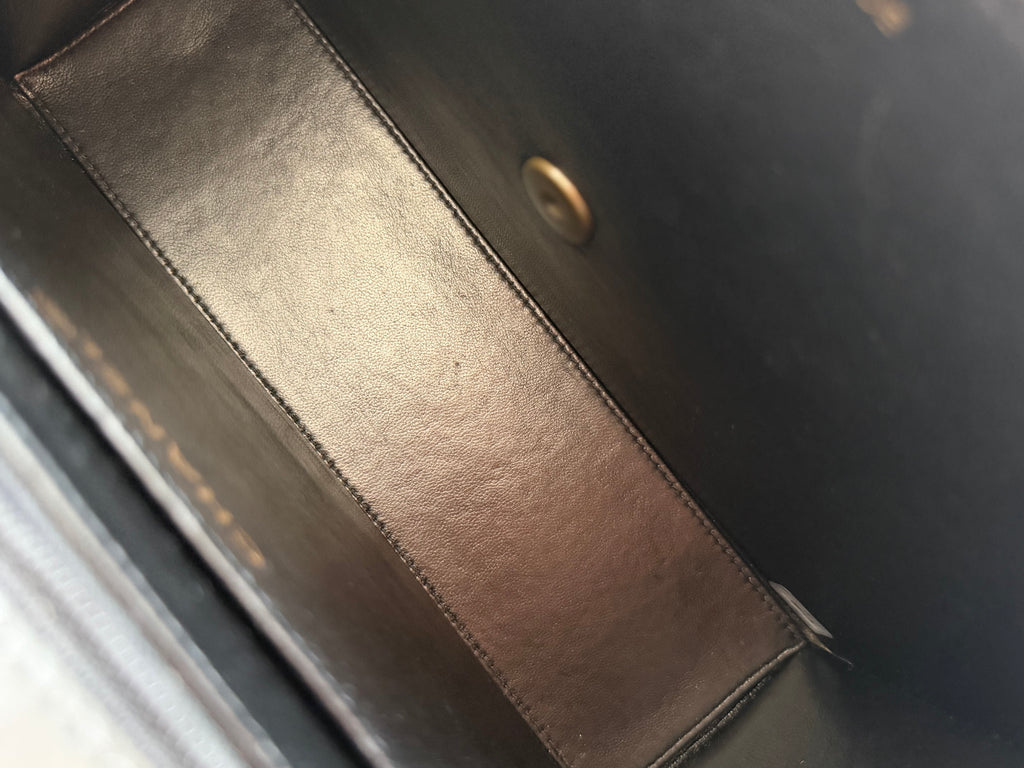 Chanel Victoria Beckham Inspired Vintage Black Leather Shoulder Bag