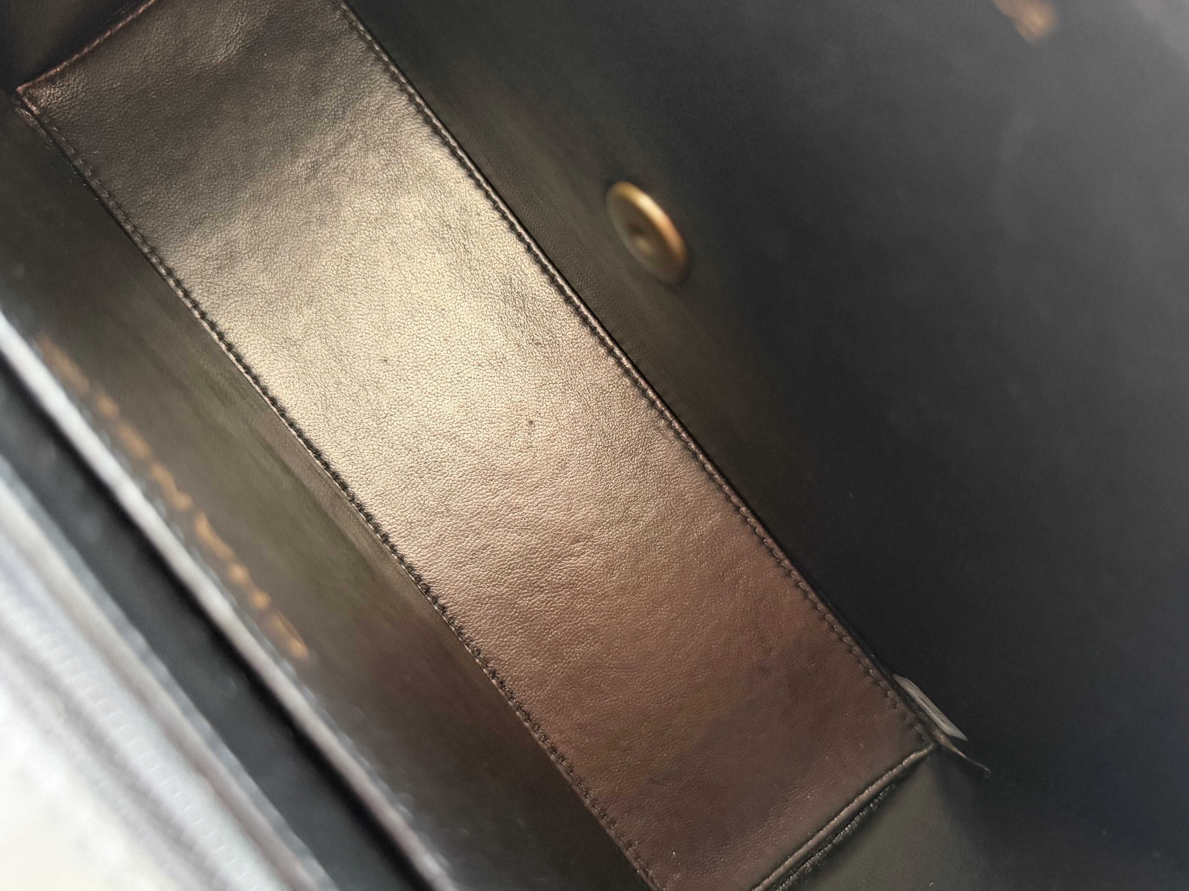 Chanel Victoria Beckham Inspired Vintage Black Leather Shoulder Bag