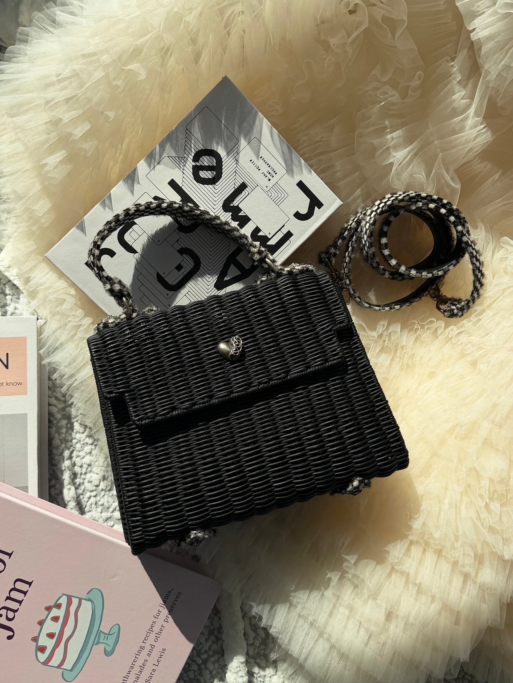 Chrome Hearts Black-and-Silver Horsehair Woven Shoulder & Crossbody Bag, Extremely Rare