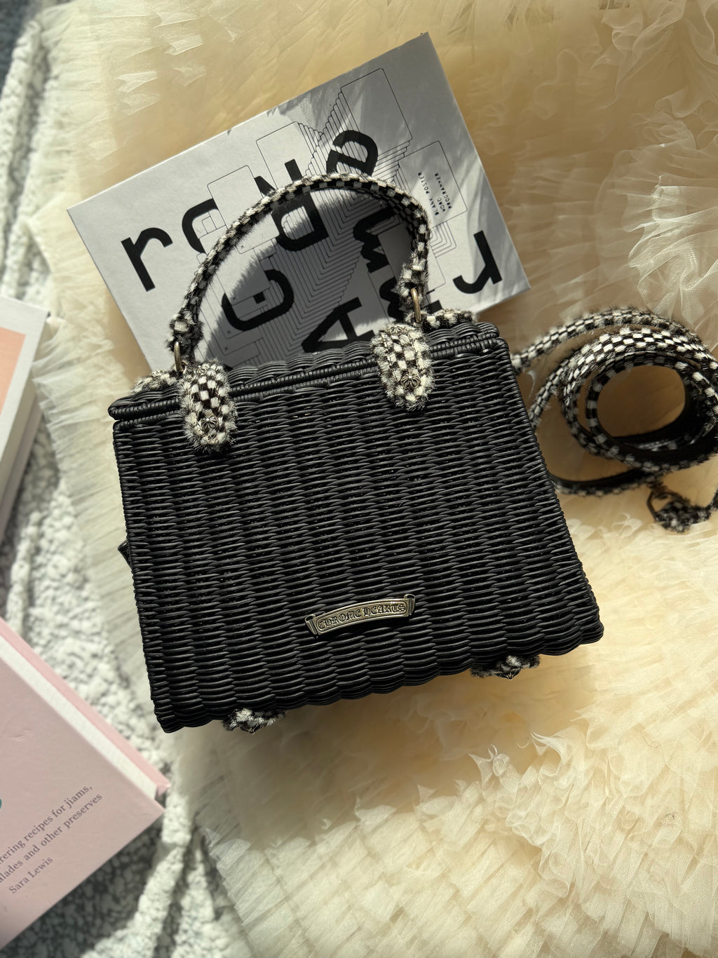 Chrome Hearts Black-and-Silver Horsehair Woven Shoulder & Crossbody Bag, Extremely Rare