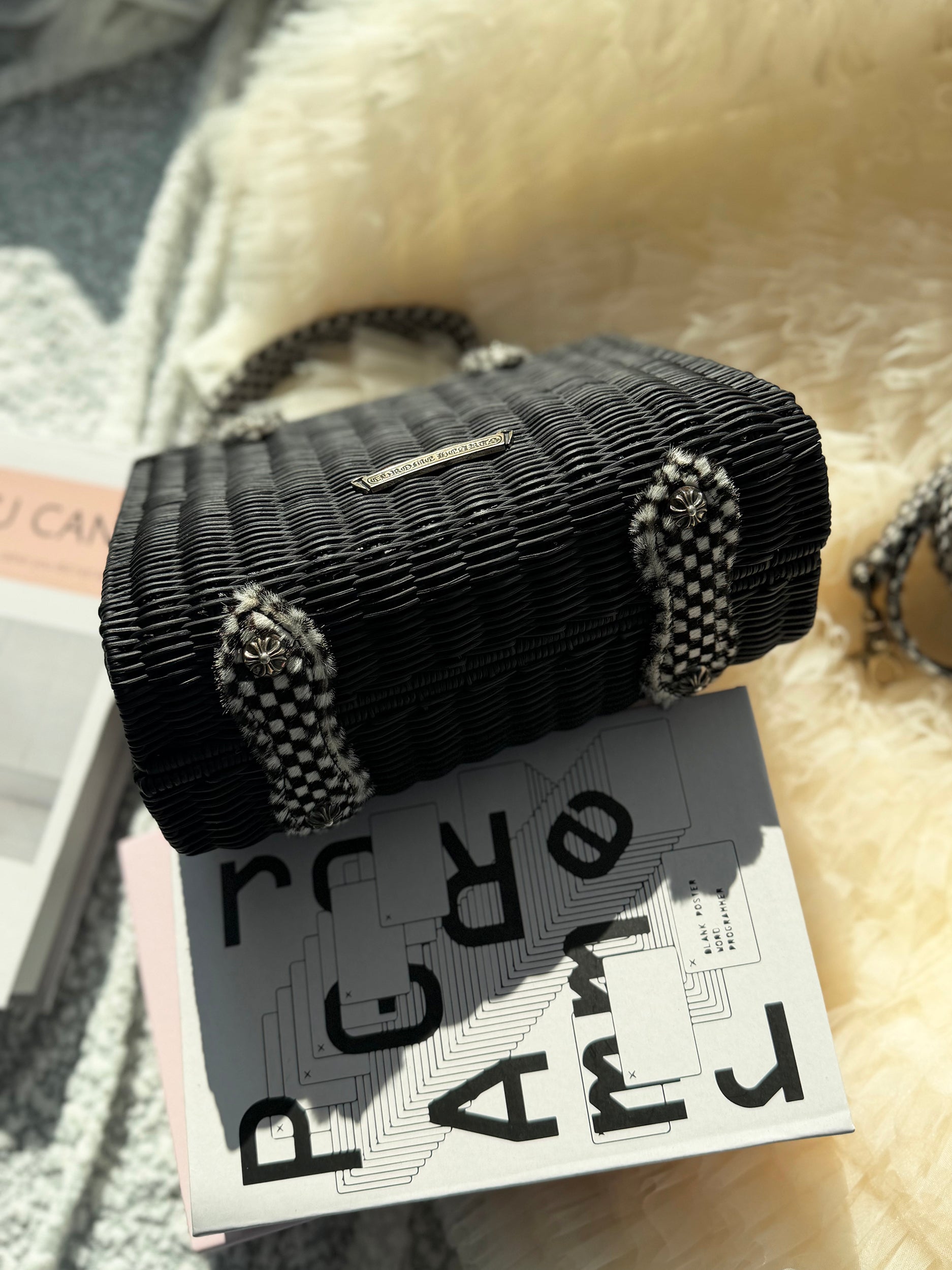 Chrome Hearts Black-and-Silver Horsehair Woven Shoulder & Crossbody Bag, Extremely Rare