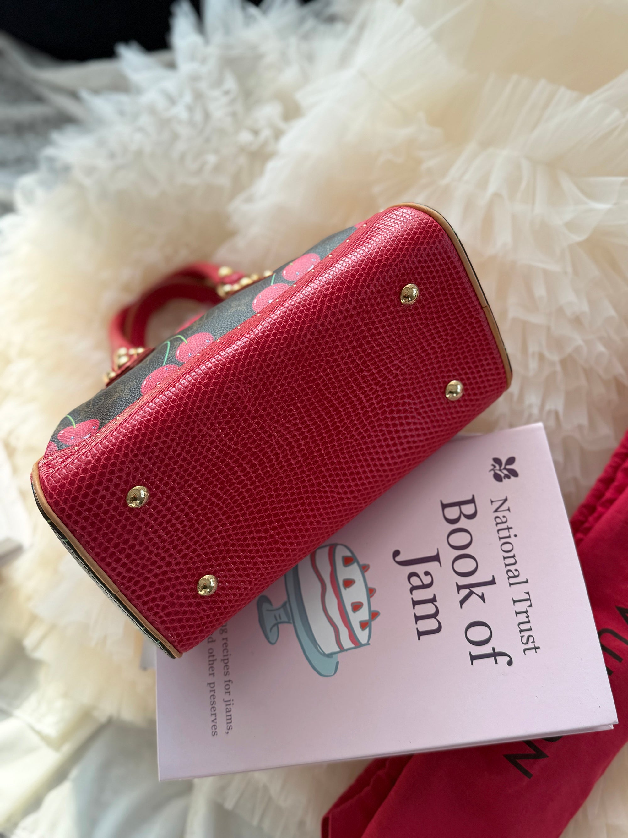 LOUIS VUITTON Takashi Murakami Series Classic Cherry Lizard Handbag