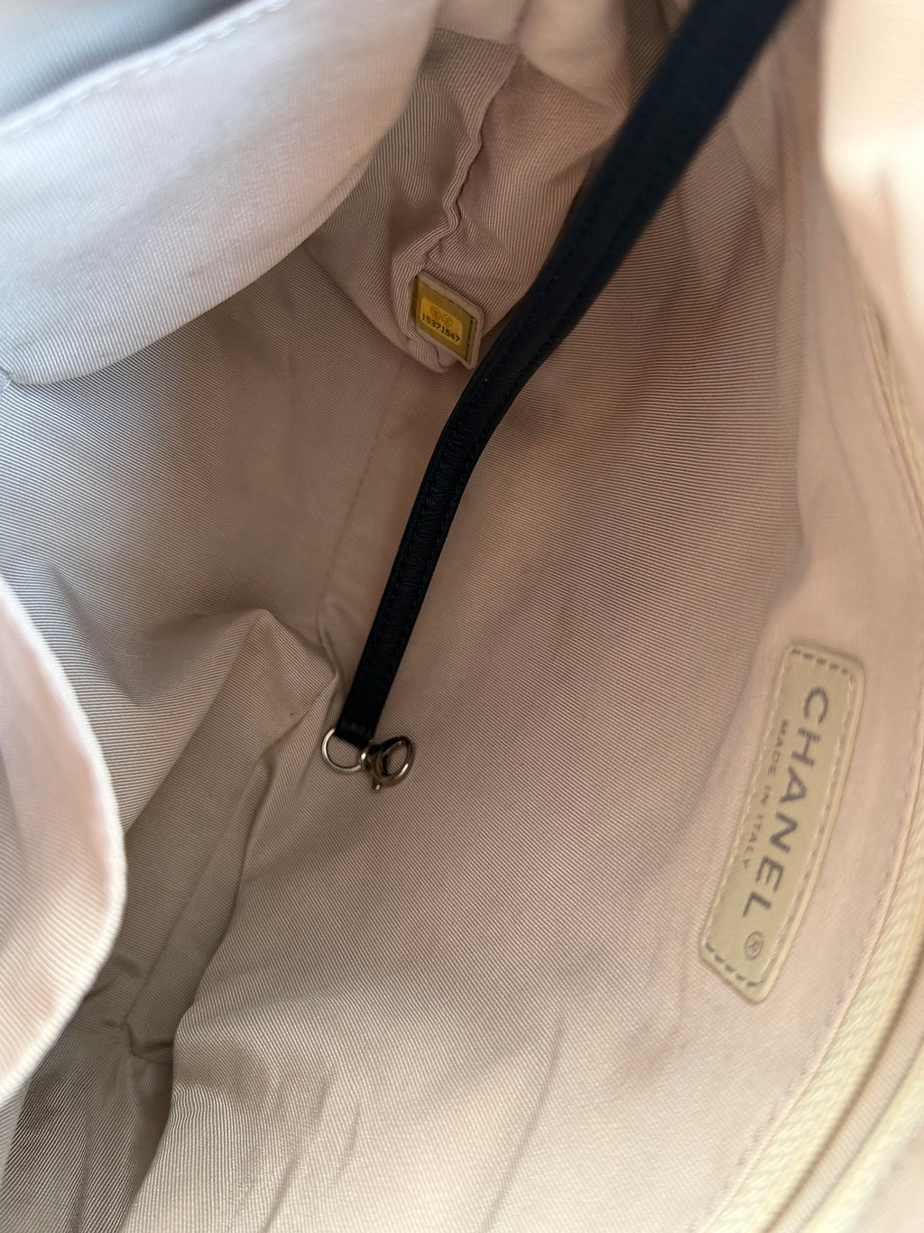 Chanel Blue Silver-Trimmed Shoulder Bag with Silver Clasp