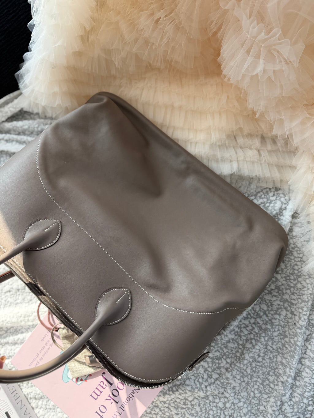 Hermes Elephant Gray Handbag relax45