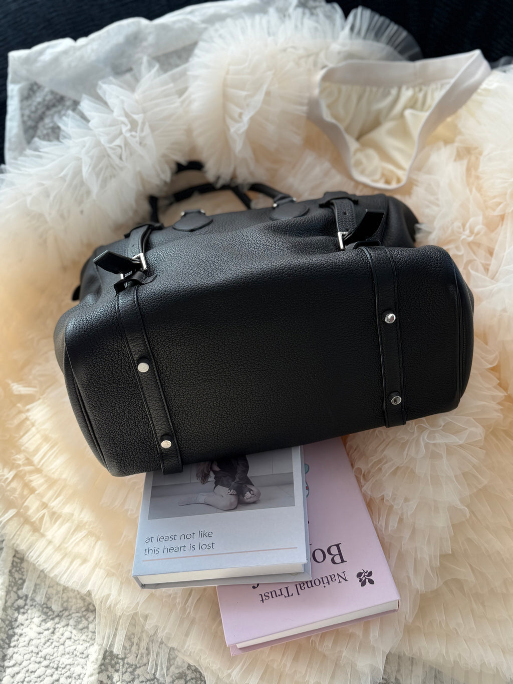 Hermes Black & Silver Handbag (Togo Leather)