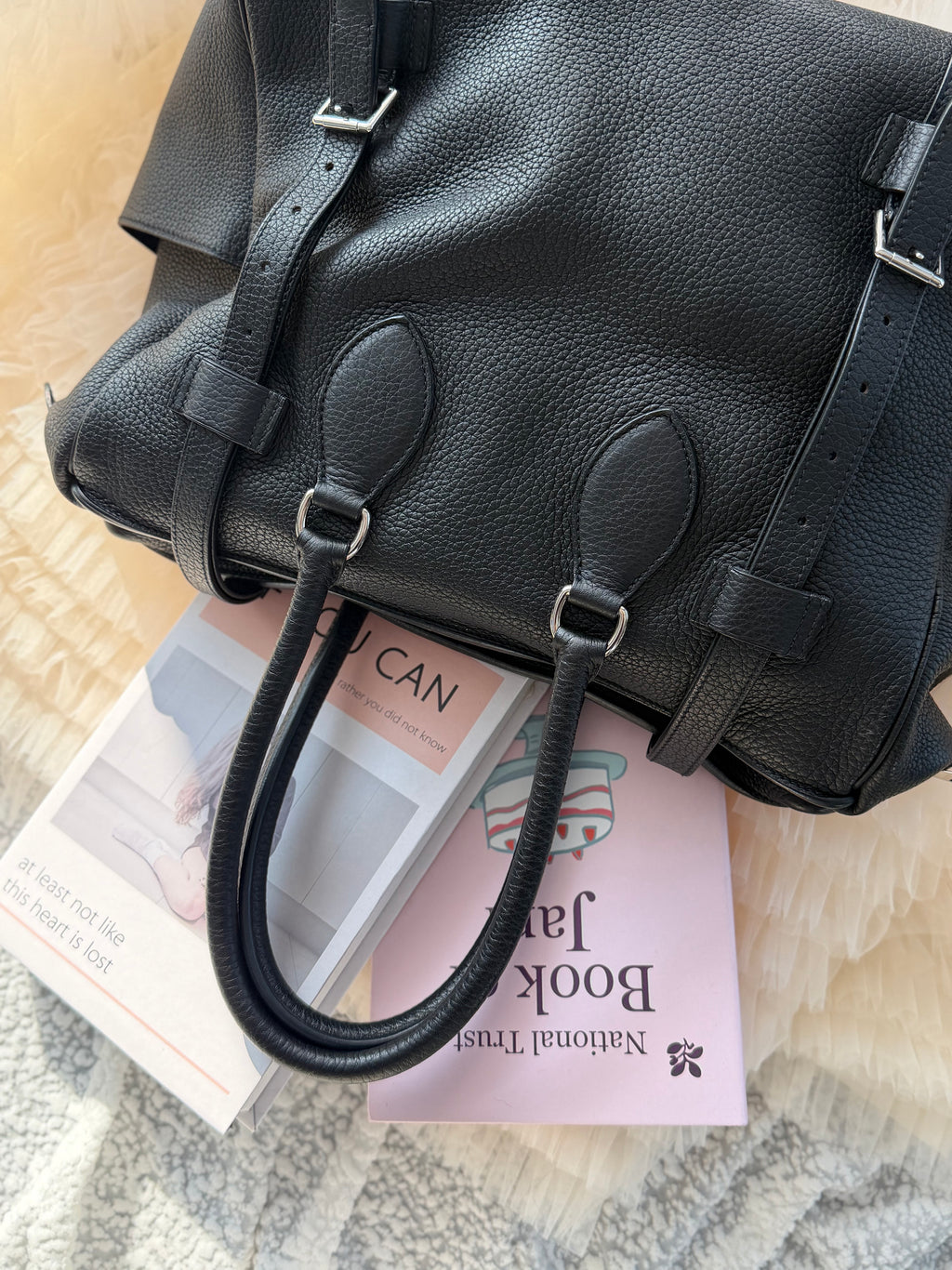 Hermes Black & Silver Handbag (Togo Leather)