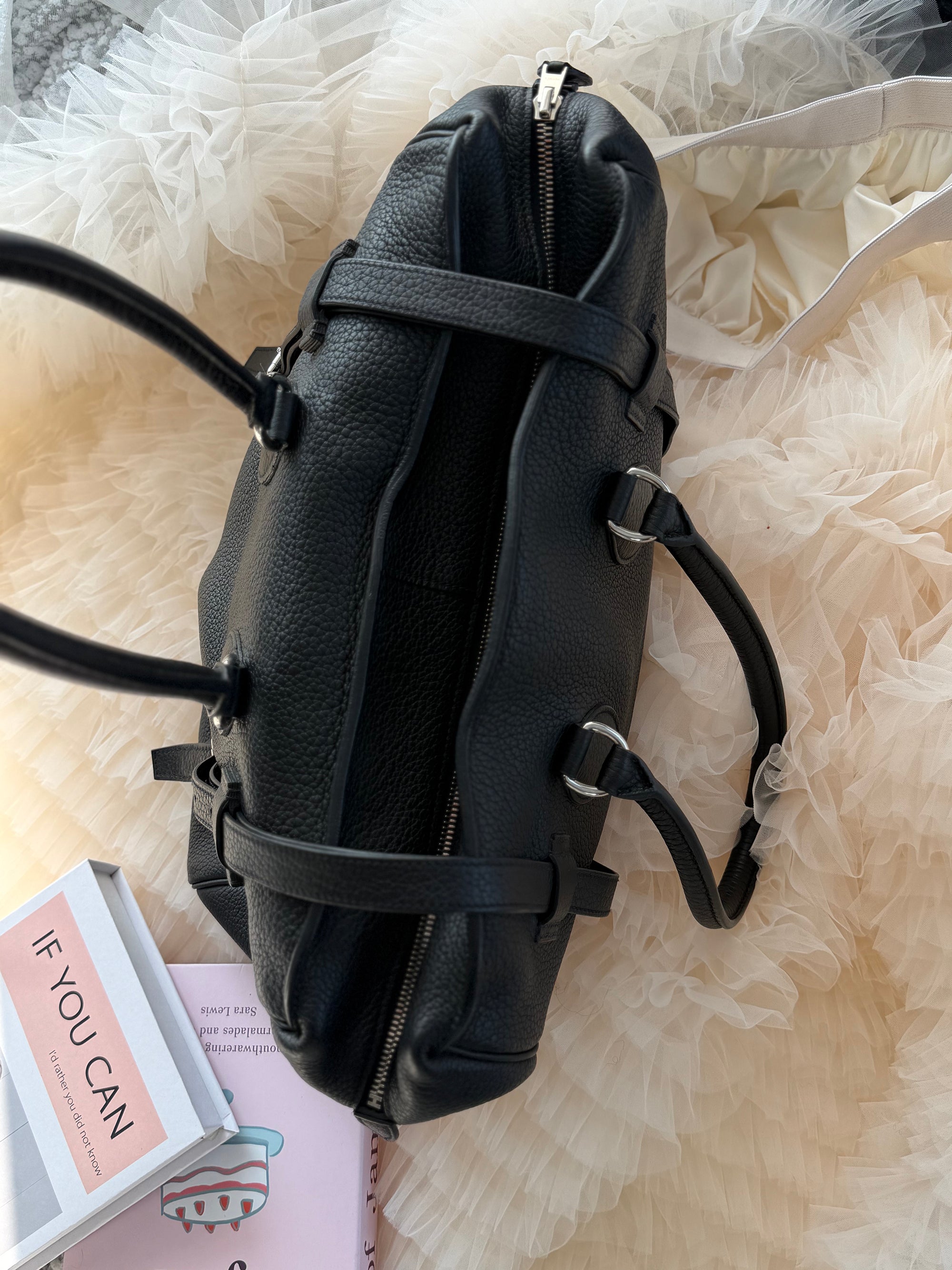 Hermes Black & Silver Handbag (Togo Leather)