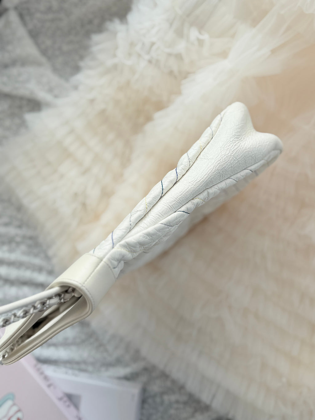 Chanel Vintage 31 Bag in White with Colorful Stitching