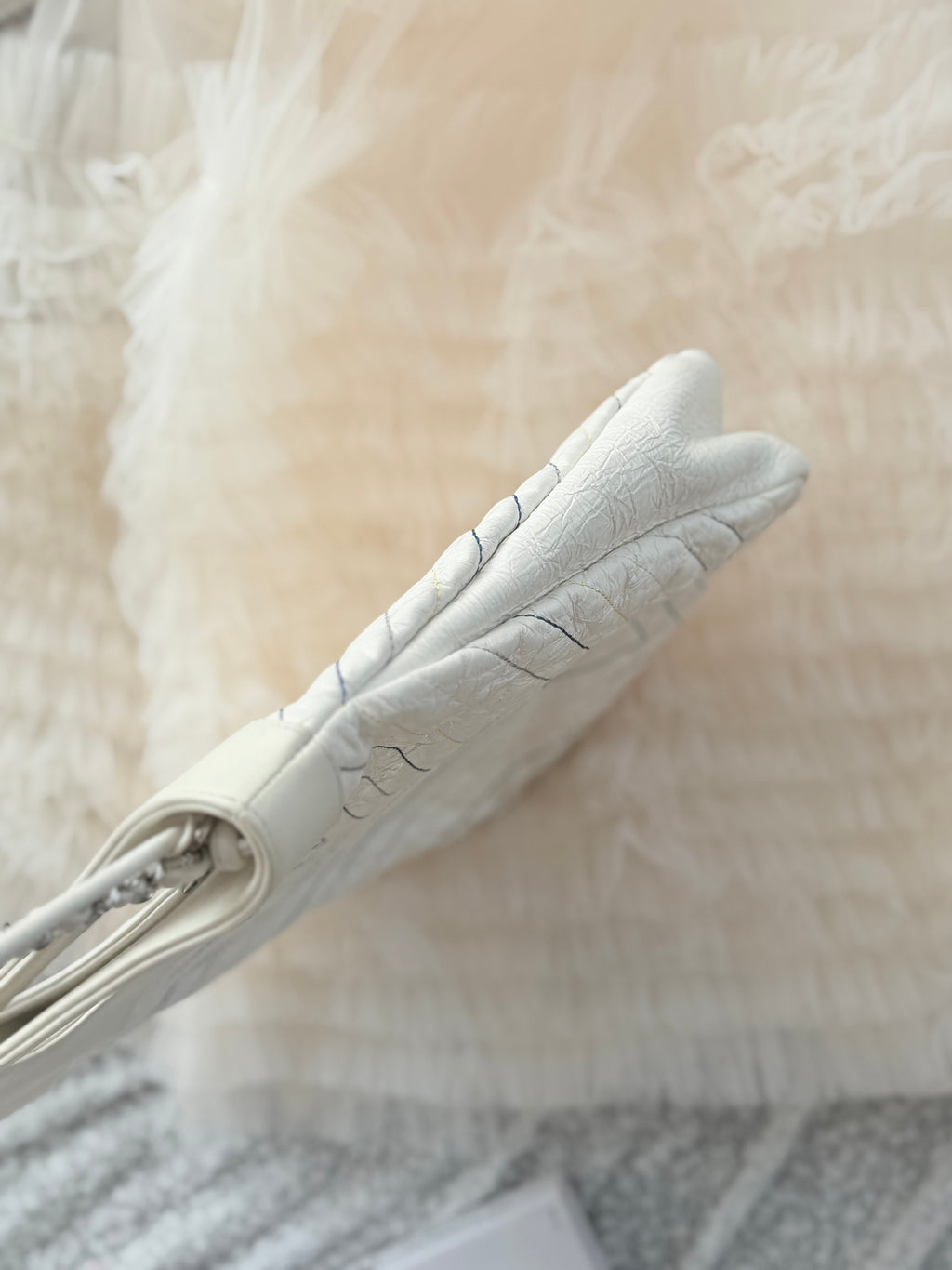 Chanel Vintage 31 Bag in White with Colorful Stitching