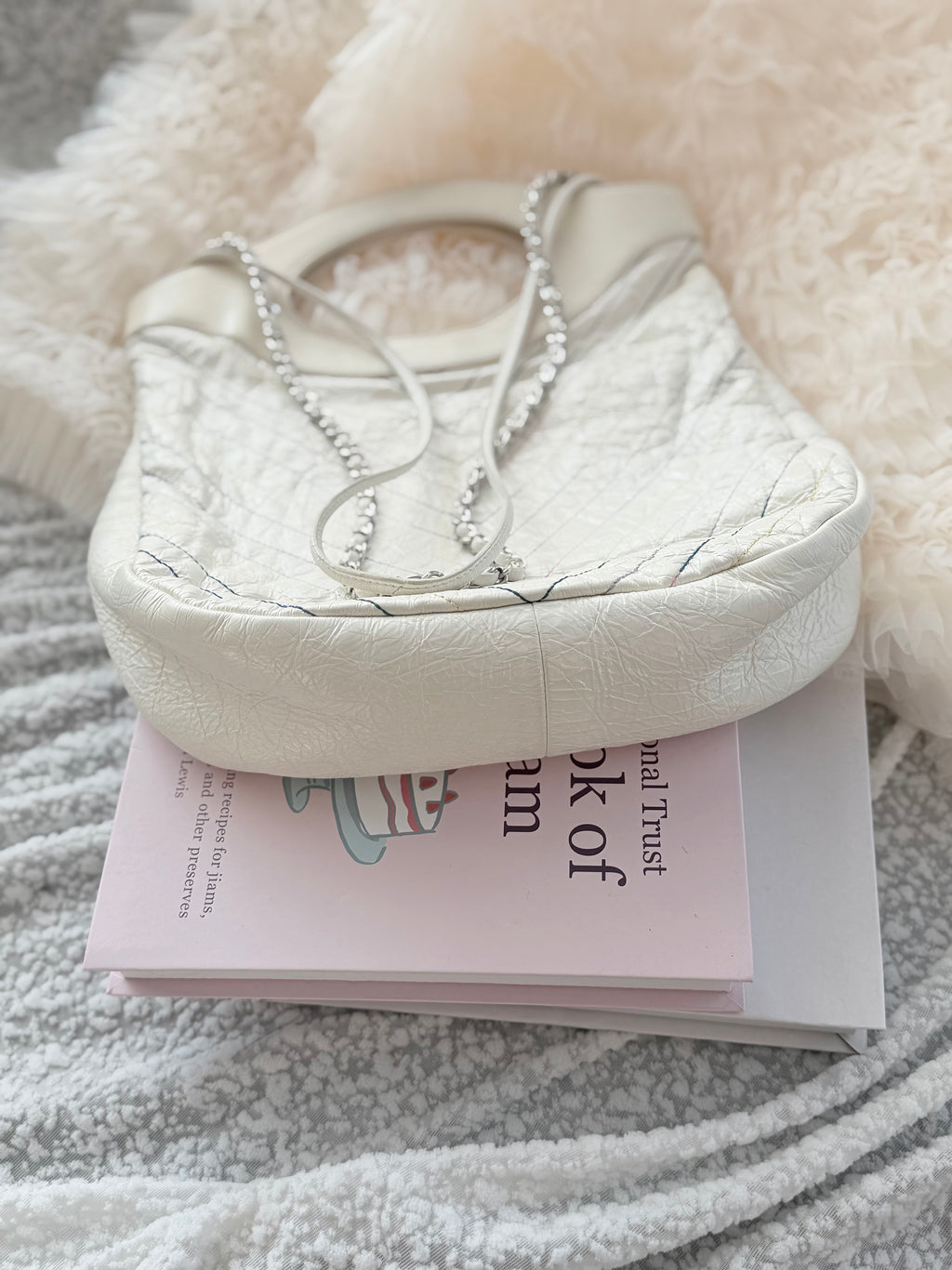 Chanel Vintage 31 Bag in White with Colorful Stitching