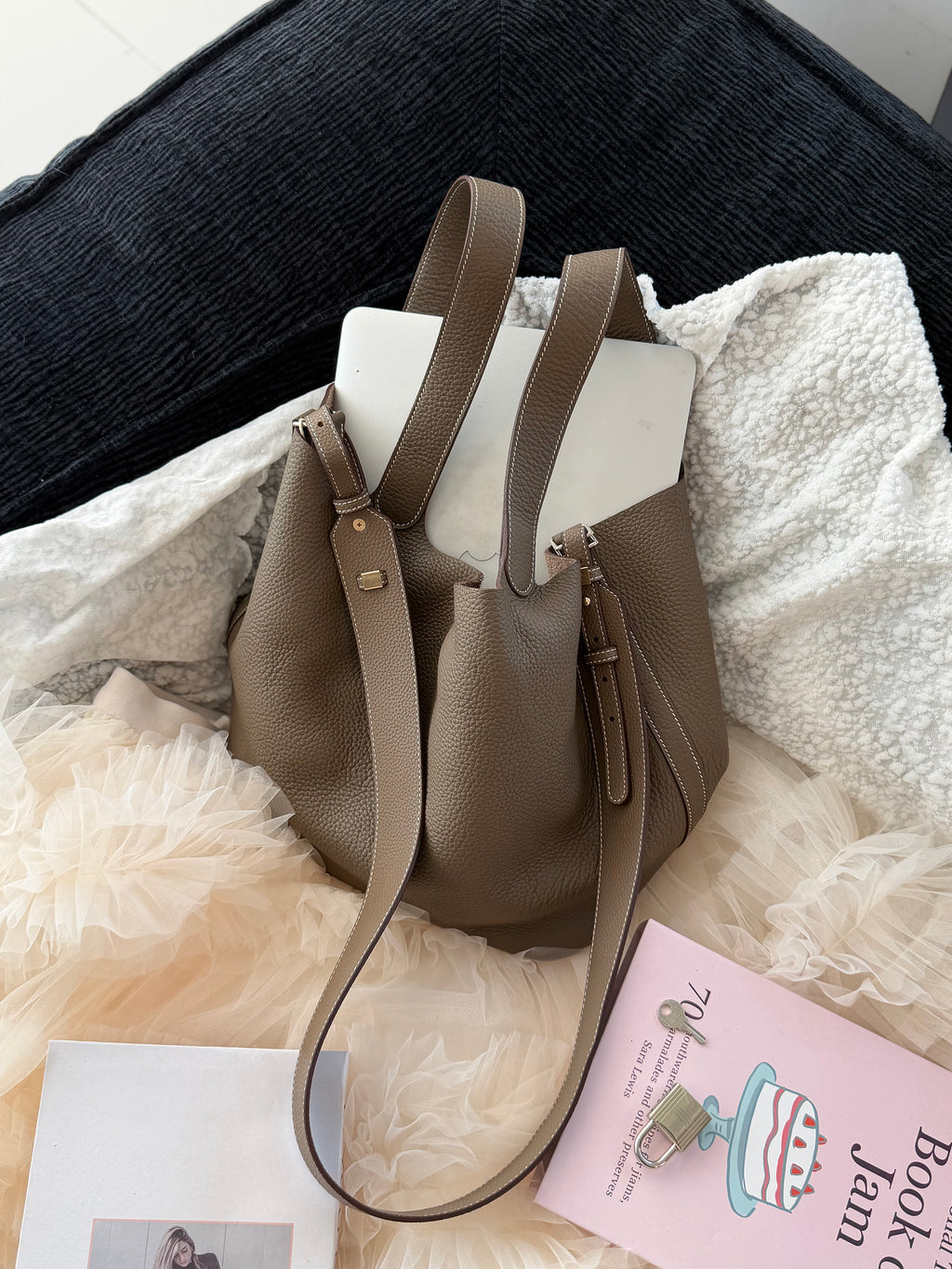 Hermès Picotin 26 Lock in Gris Elephant with a Replacement Shoulder Strap