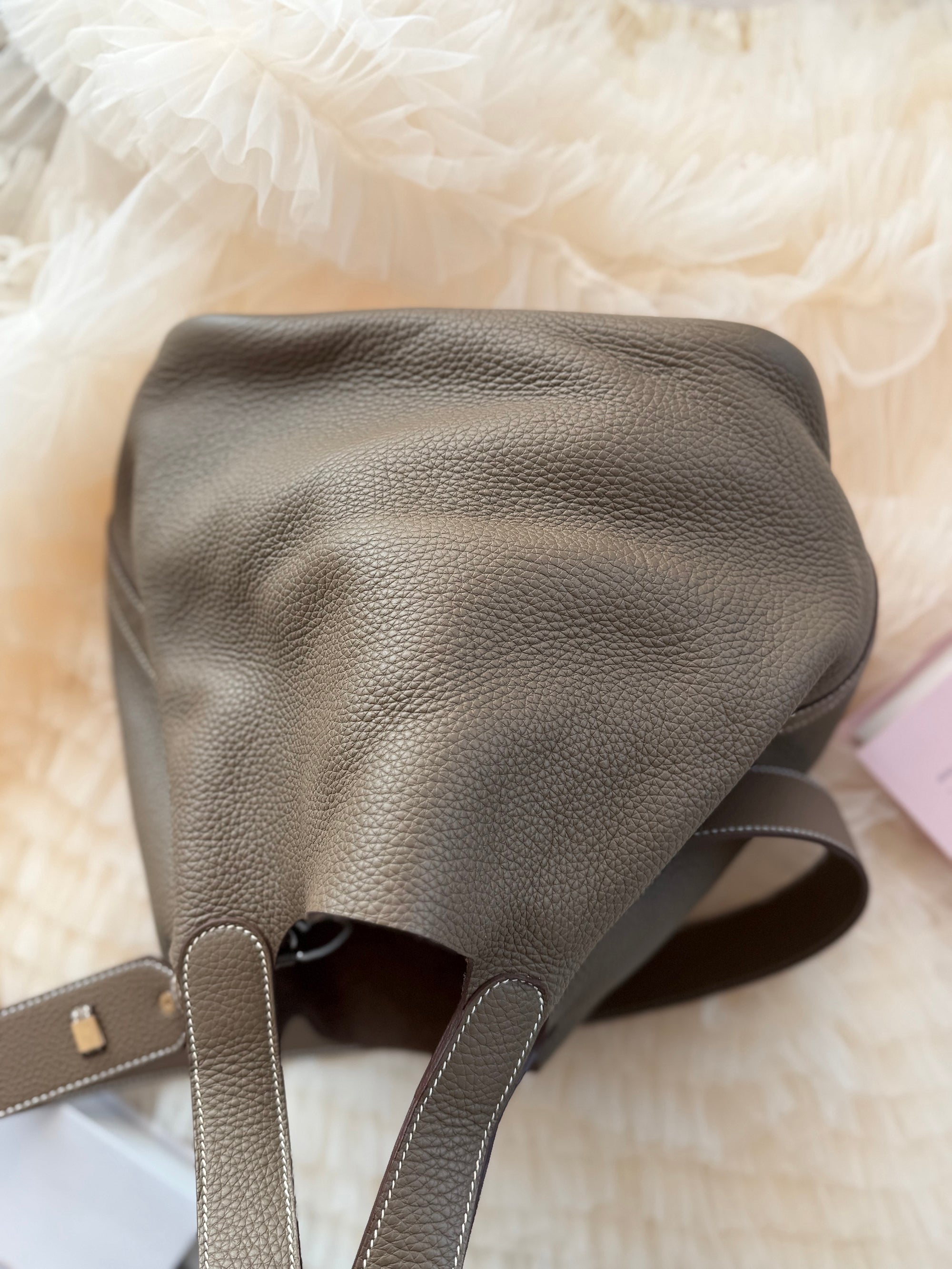 Hermès Picotin 26 Lock in Gris Elephant with a Replacement Shoulder Strap