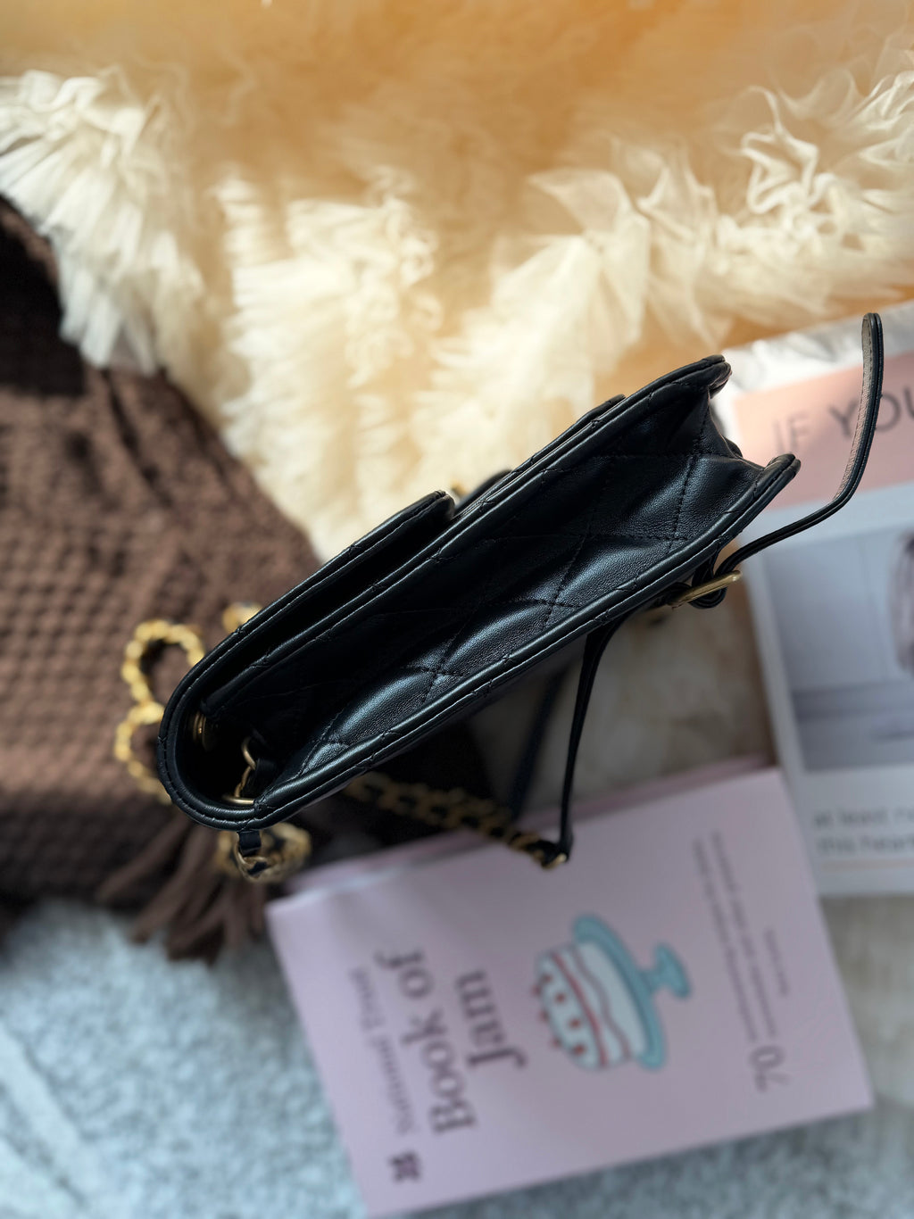 Chanel Black & Gold Cowhide Chain Backpack