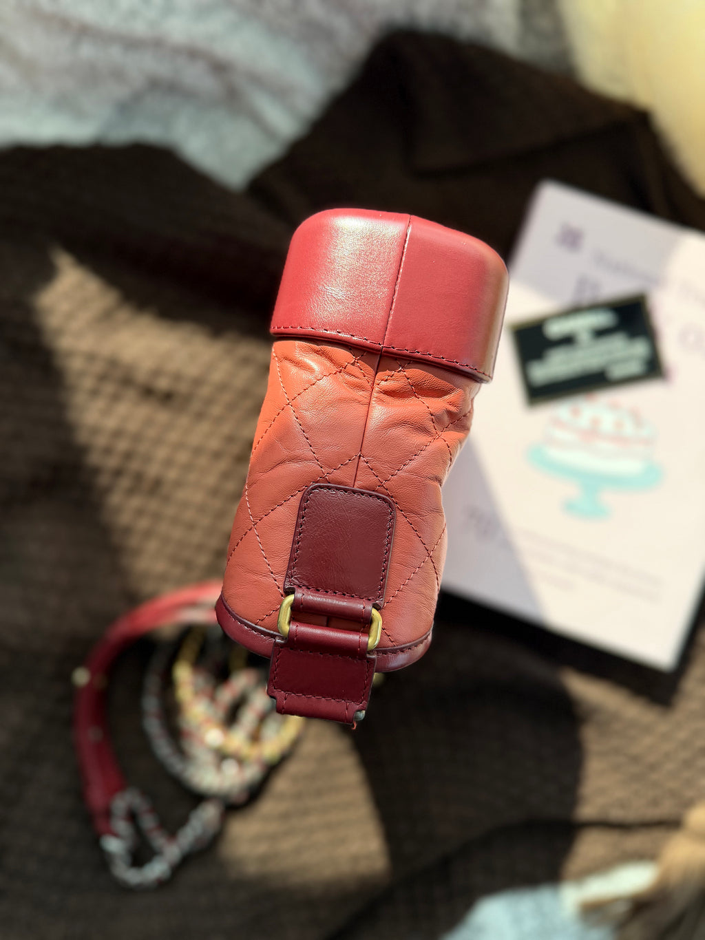 Chanel Gabrielle Hobo Bag, Red Color-block, Small Size