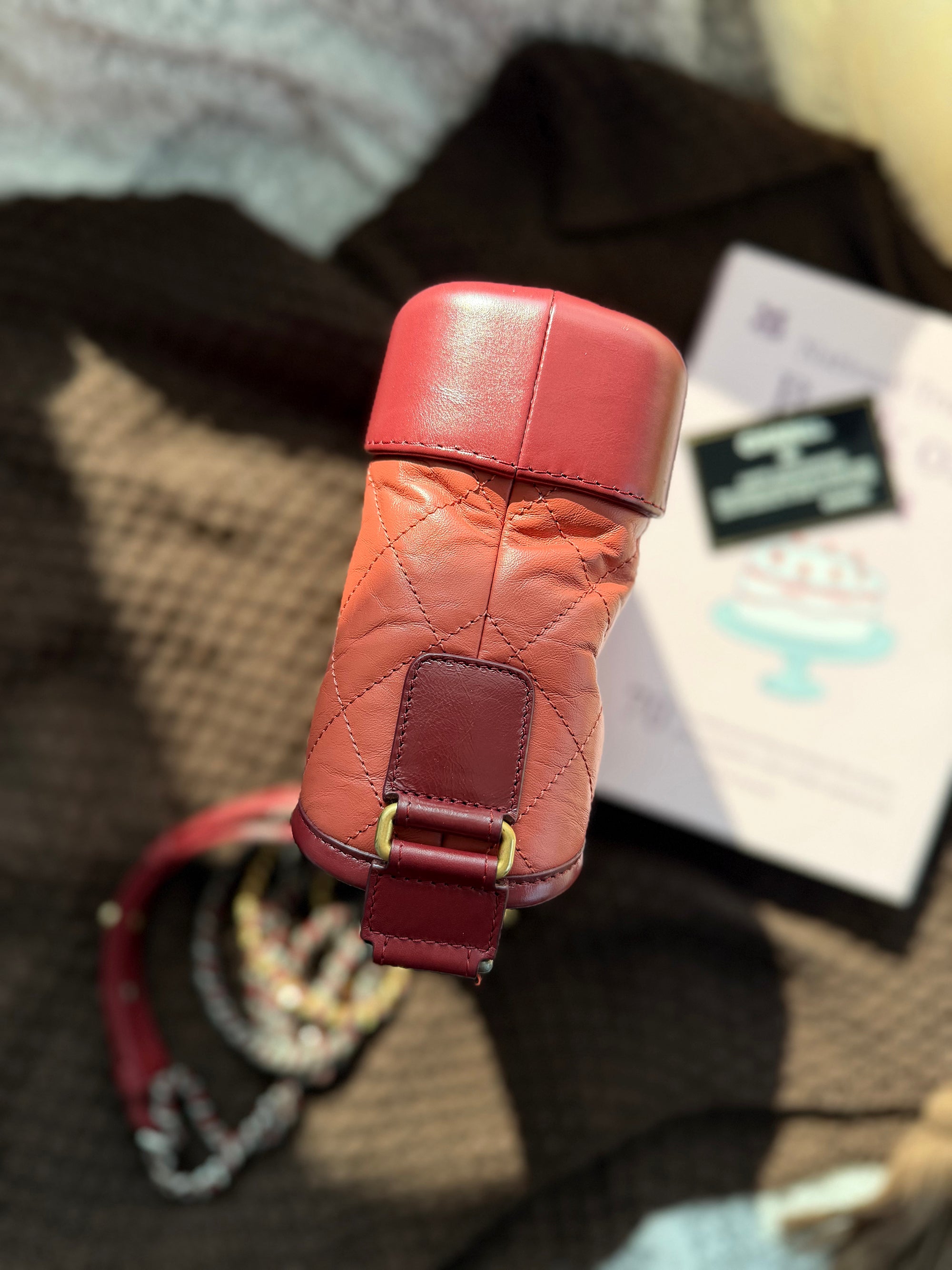 Chanel Gabrielle Hobo Bag, Red Color-block, Small Size