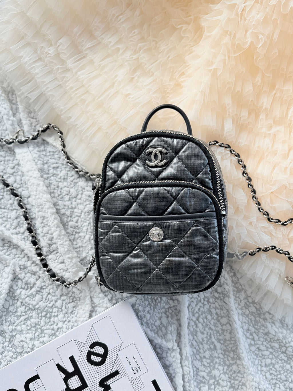 Chanel Ski Series Silver Lightweight Backpack