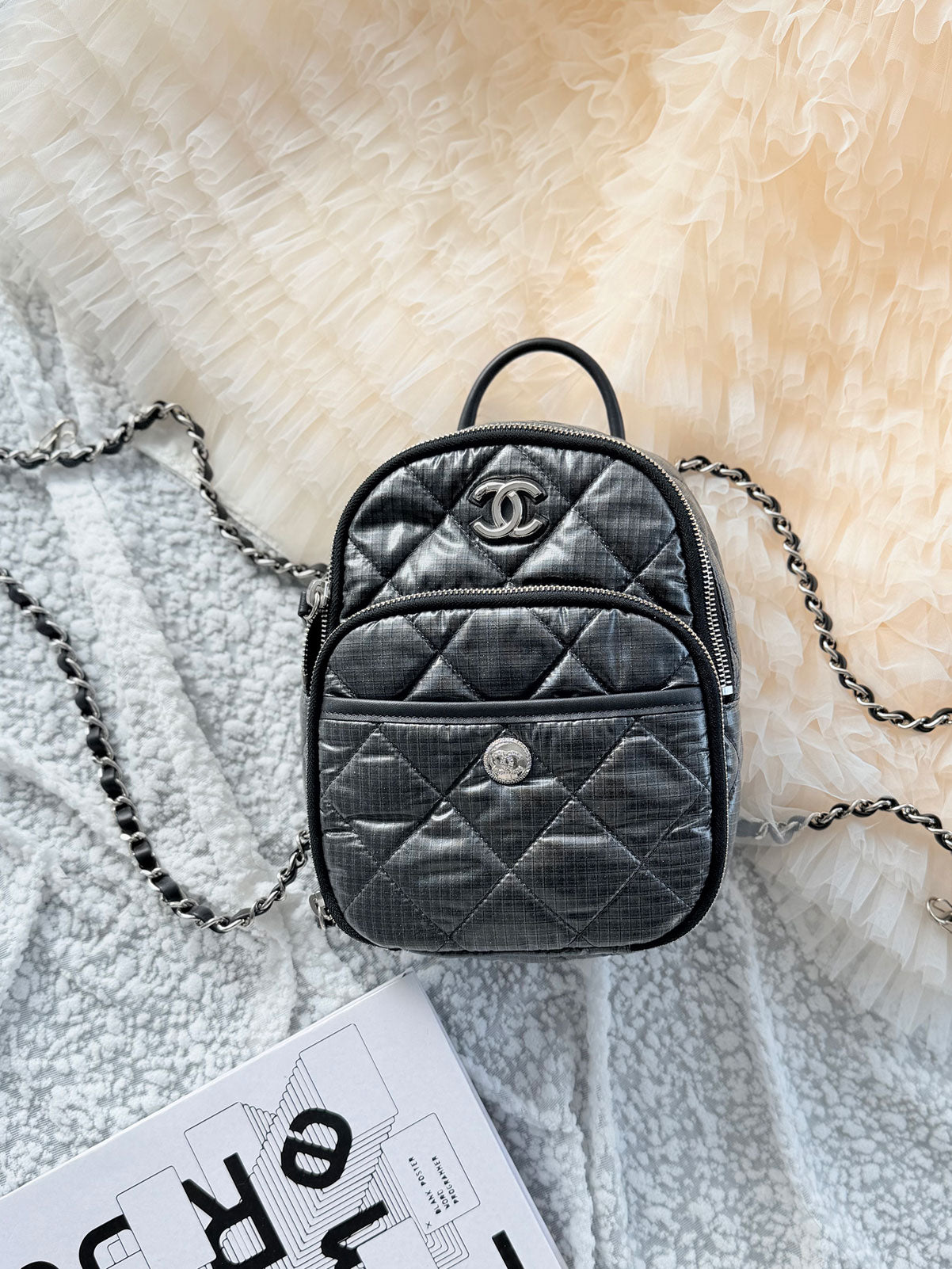 Chanel Ski Series Silver Lightweight Backpack